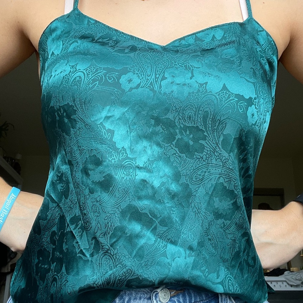 Emerald silk top